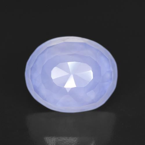 Azul púrpura Calcedonia Gema - 3.9ct Óvalo de tope pulido (ID: 553557)