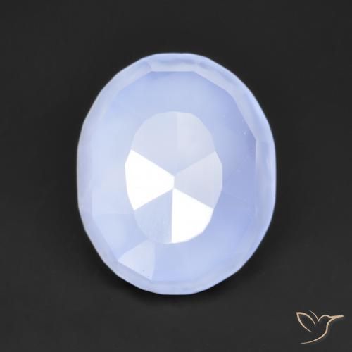 Violet Blue Chalcedony Gem - 3.4ct Oval Buff-Top (ID: 553560)