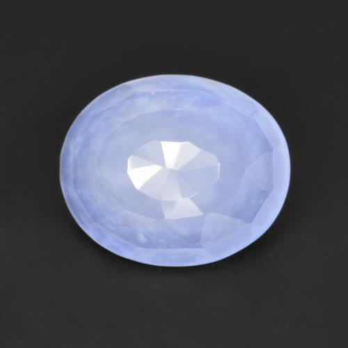 Azul claro Calcedonia Gema - 3.1ct Óvalo de tope pulido (ID: 553561)