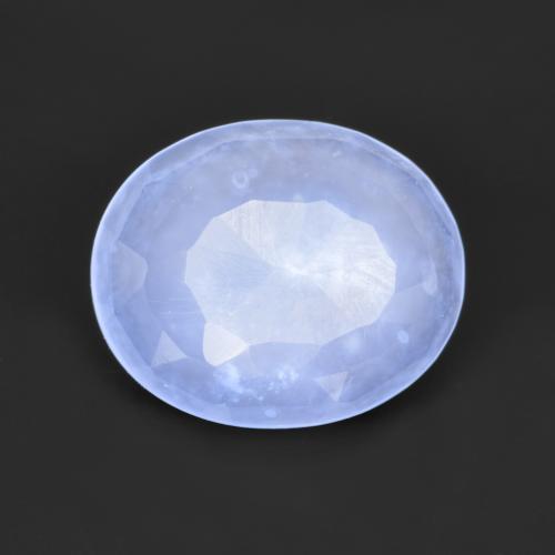 2.71 ct Blue Chalcedony Stone, Natural Chalcedony in Oval Buff-Top Shape for Sale
