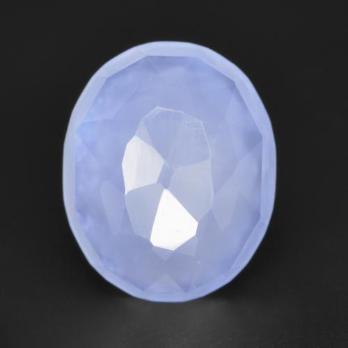 Light Purplish Blue Chalcedon Edelstein - 3.4ct Oval Bufftop (ID: 553745)