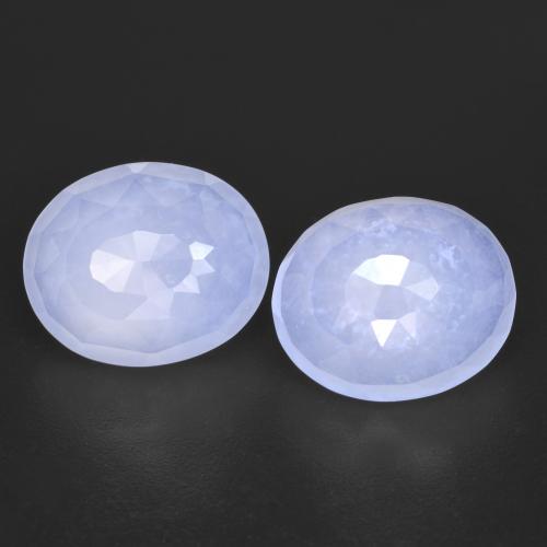 Light Purplish Blue Халцедон Камень - 3.3ct Форма Овал огранка Buff-Top (ID: 601968)