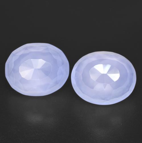 Light Purplish Blue Chalcedony Gem - 3.7ct Oval Buff-Top (ID: 601970)