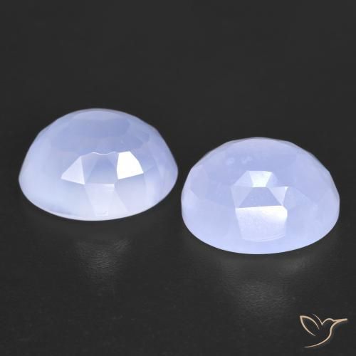 Chalcedony Gemstones in 11 x 9 mm (calibrated) Size for Sale, Chalcedony Stones in Light Blue Color