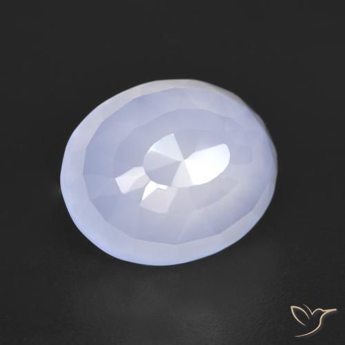 Light Blue Chalcedony Gem - 3.7ct Oval Buff-Top (ID: 602001)