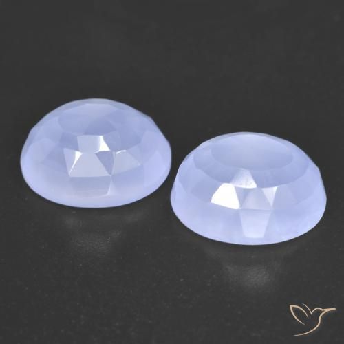 Chalcedony Gemstones in 11 x 9 mm (calibrated) Size for Sale, Chalcedony Stones in Light Blue Color