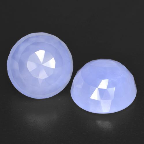 Light Blue Chalcedony Gem - 4.9ct Round Buff-Top (ID: 602680)