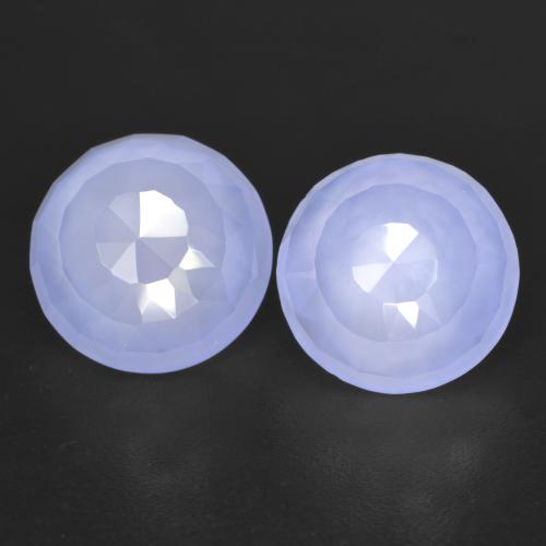 Light Purplish Blue Calcedonio Gem - 4.3ct Taglio a rosa rotondo (ID: 602682)