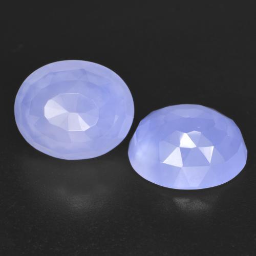 Violet Blue Chalcedony Gem - 4.7ct Oval Buff-Top (ID: 602685)