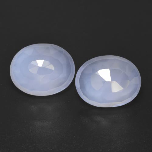 Azul púrpura claro Calcedonia Gema - 2.4ct Corte Rosa en Forma Óvalo (ID: 609431)