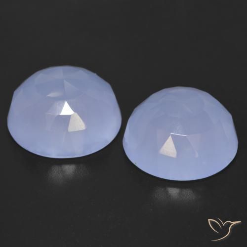 Chalcedony Gemstones in 13 mm (calibrated) Size for Sale, Chalcedony Stones in Light Purplish Blue Color