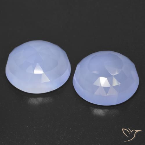 Chalcedony Gemstones in 13 mm (calibrated) Size for Sale, Chalcedony Stones in Light Purplish Blue Color