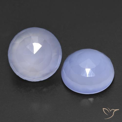13.20 ctw Blue Chalcedony Stones, Natural Chalcedony in Round Rose-Cut Shape for Sale