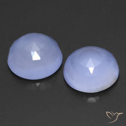 Chalcedony Gemstones in 13 mm (calibrated) Size for Sale, Chalcedony Stones in Violet Blue Color
