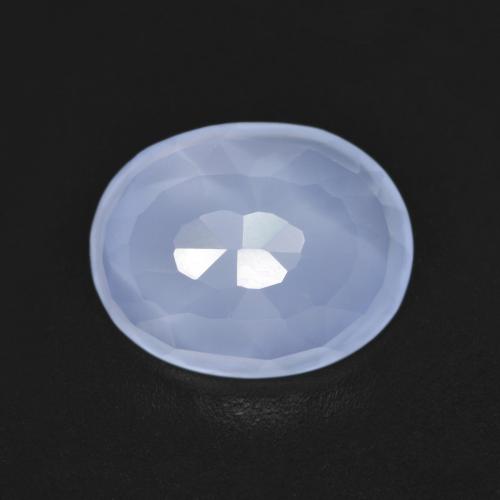 10,1 x 8mm blauer Chalcedon im Oval Bufftop aus Brasilien, Gewicht 2,97 ct, Garantiert echter Edelstein in Translucent Reinheit, 1 Stück Chalcedon - die Farbe ist Hellblau, Mohs-Härte von 6,5 - 7 Geeignet für den täglichen Gebrauch im Schmuck, Photo A