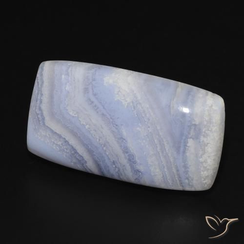 18.57 ct Blue Chalcedony Stone, Natural Chalcedony in Cushion Cabochon Shape for Sale