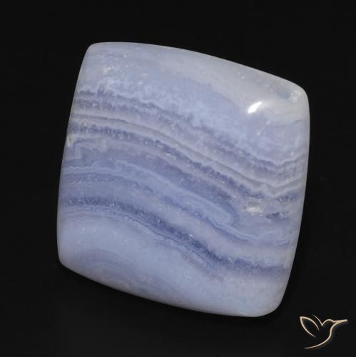 15.17 ct Blue Chalcedony Stone, Natural Chalcedony in Cushion Cabochon Shape for Sale