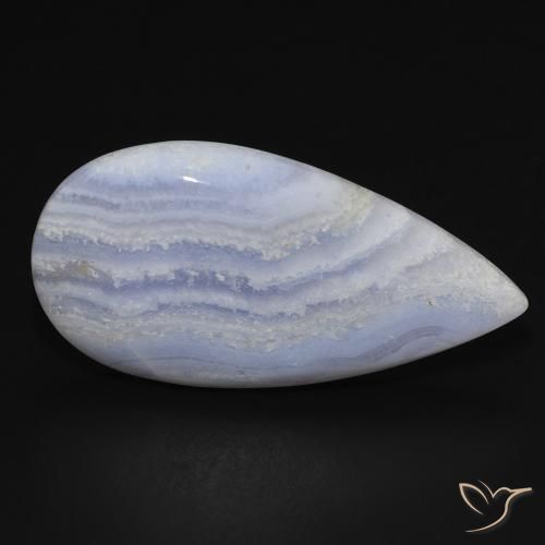 19.41 ct Blue Chalcedony Stone, Natural Chalcedony in Pear Cabochon Shape for Sale