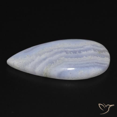 Chalcedony Gemstone in 32.1 x 16.6 mm Size for Sale, Chalcedony Stone in Violet Blue Color