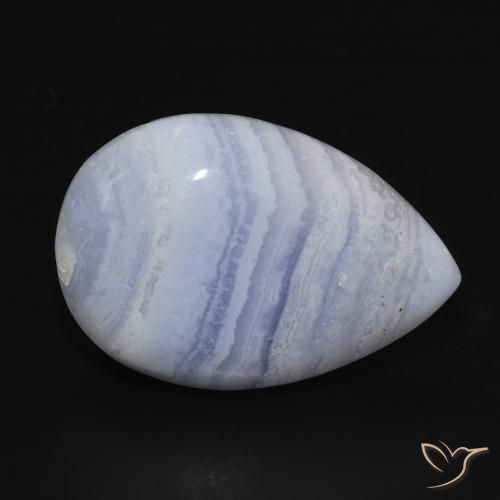 14.58 ct Blue Chalcedony Stone, Natural Chalcedony in Pear Cabochon Shape for Sale