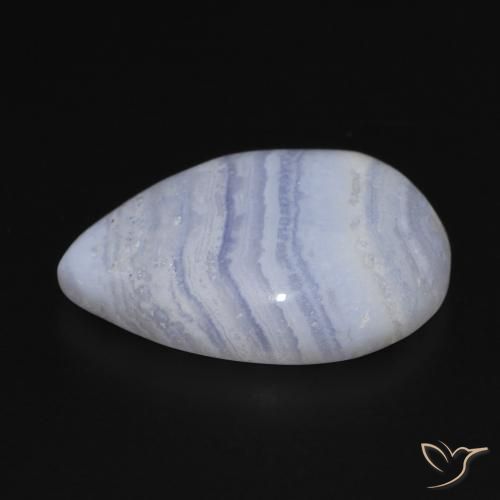 Chalcedony Gemstone in 22.2 x 15.4 mm Size for Sale, Chalcedony Stone in Violet Blue Color