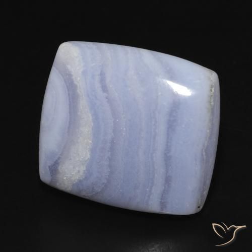 19.87 ct Blue Chalcedony Stone, Natural Chalcedony in Cushion Cabochon Shape for Sale