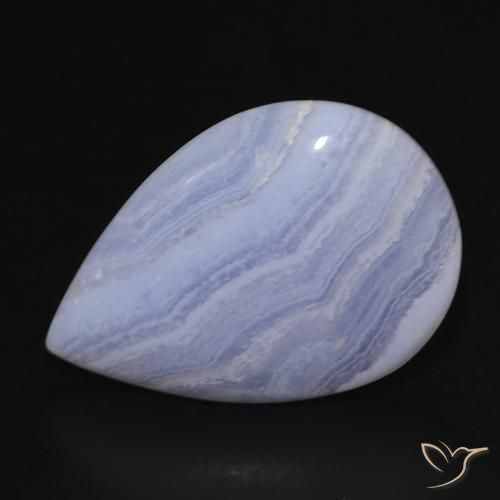 17.18ct Natural Light Purplish Blue Chalcedony, Pear Shape, Opaque