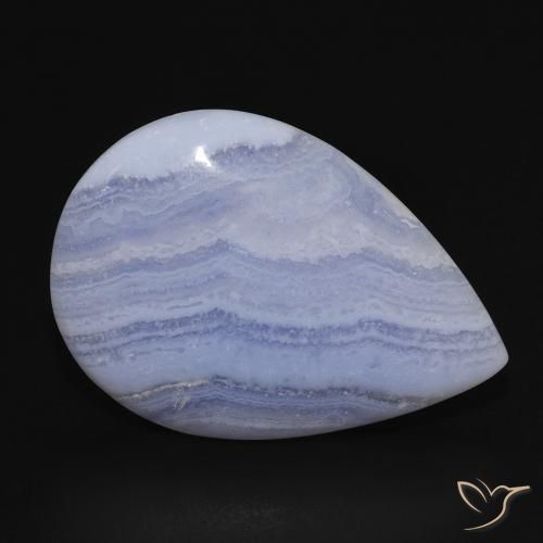 17.18 ct Blue Chalcedony Stone, Natural Chalcedony in Pear Cabochon Shape for Sale