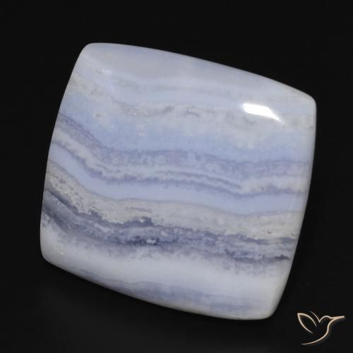 24.82 ct Blue Chalcedony Stone, Natural Chalcedony in Cushion Cabochon Shape for Sale