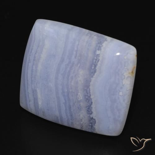 23.32 ct Blue Chalcedony Stone, Natural Chalcedony in Cushion Cabochon Shape for Sale
