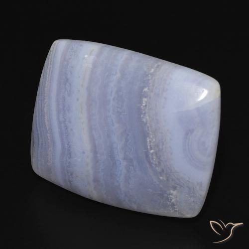 20.91 ct Blue Chalcedony Stone, Natural Chalcedony in Cushion Cabochon Shape for Sale