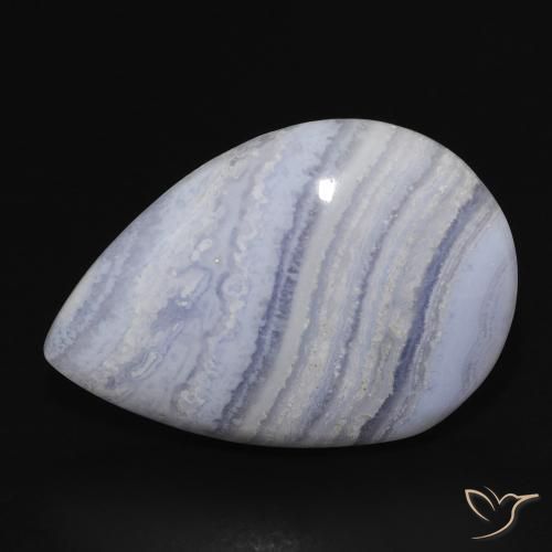 19.83ct Natural Light Sky Blue Chalcedony, Pear Shape, Opaque