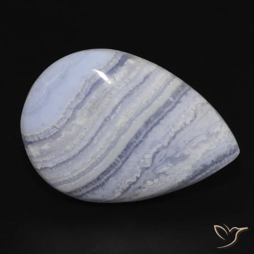 19.83 ct Blue Chalcedony Stone, Natural Chalcedony in Pear Cabochon Shape for Sale