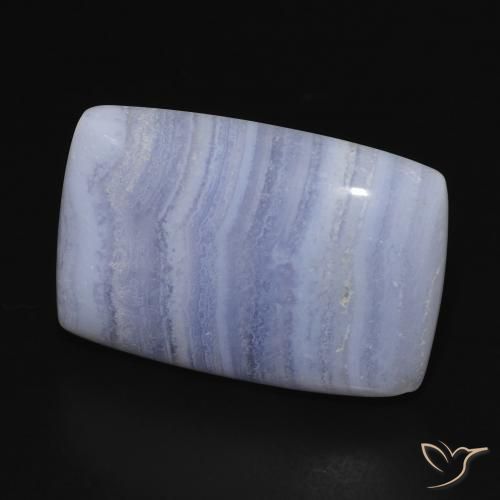 17.49 ct Blue Chalcedony Stone, Natural Chalcedony in Cushion Cabochon Shape for Sale