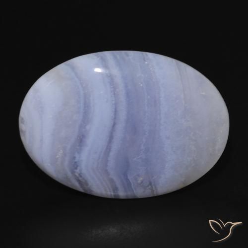 Calcédoine ovale de 20,52 ct, 26,7 x 19,7 mm du Brésil, Photo A