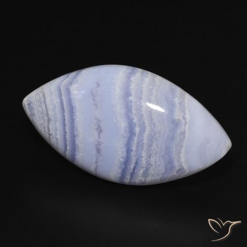 22.29 ct Blue Chalcedony Stone, Natural Chalcedony in Marquise Cabochon Shape for Sale