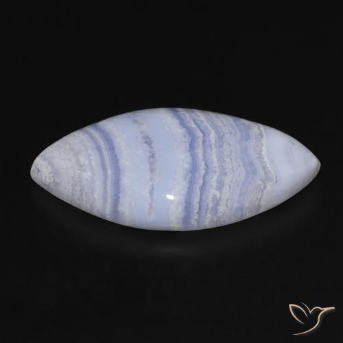Chalcedony Gemstone in 30.9 x 16.9 mm Size for Sale, Chalcedony Stone in Violet Blue Color
