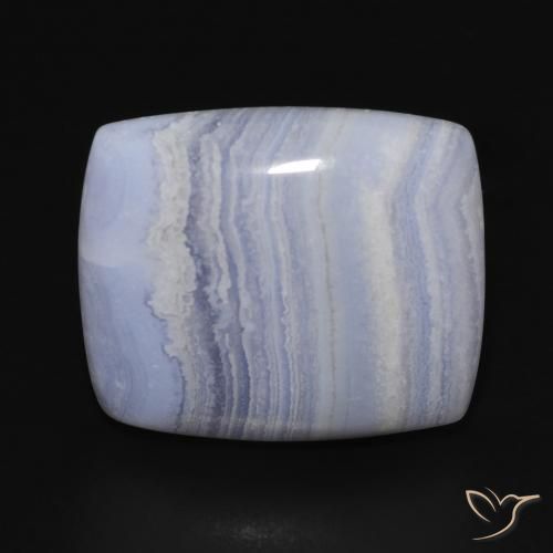 22.40ct Natural Light Purplish Blue Chalcedony, Cushion, Opaque