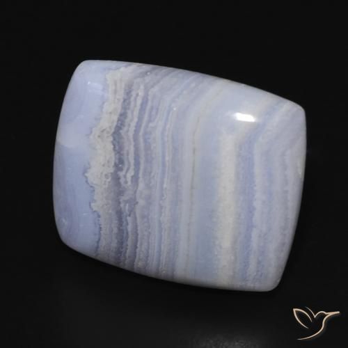 22.40 ct Blue Chalcedony Stone, Natural Chalcedony in Cushion Cabochon Shape for Sale