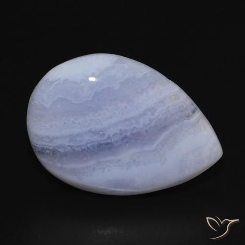 14.73 ct Blue Chalcedony Stone, Natural Chalcedony in Pear Cabochon Shape for Sale