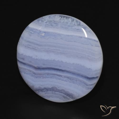 18.92 ct Blue Chalcedony Stone, Natural Chalcedony in Round Cabochon Shape for Sale