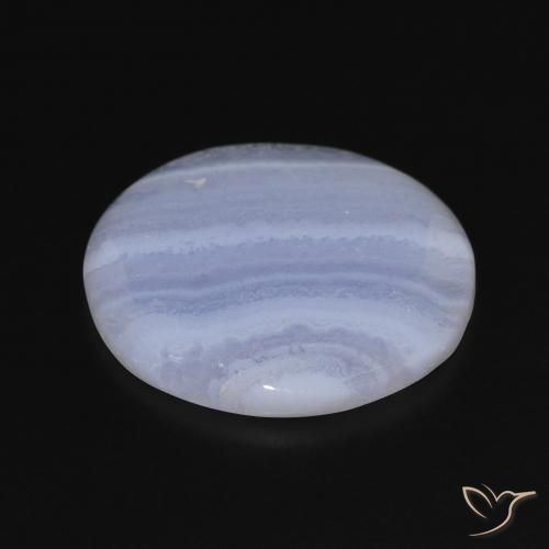 Chalcedony Gemstone in 24.6 mm Size for Sale, Chalcedony Stone in Purplish Blue Color