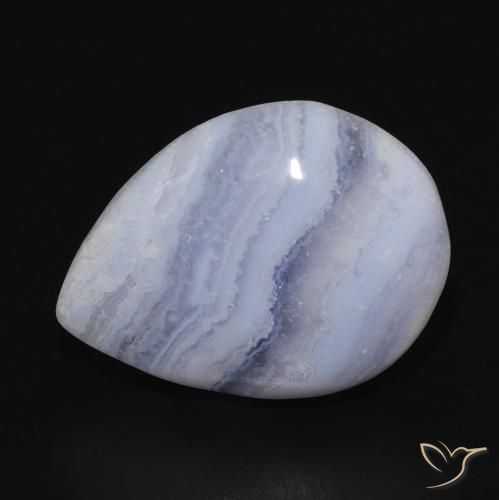 Calcédoine poire 11,83 ct, 20,1 x 15,4 mm du Brésil, Photo A
