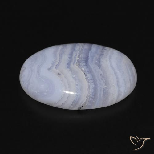 Chalcedony Gemstone in 21.6 x 16.1 mm Size for Sale, Chalcedony Stone in Light Purplish Blue Color