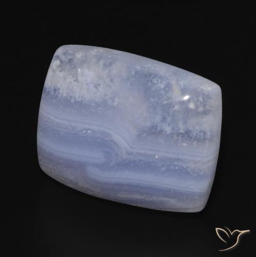 15.63 ct Blue Chalcedony Stone, Natural Chalcedony in Cushion Cabochon Shape for Sale