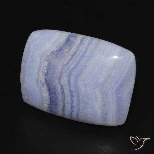 19.70 ct Blue Chalcedony Stone, Natural Chalcedony in Cushion Cabochon Shape for Sale