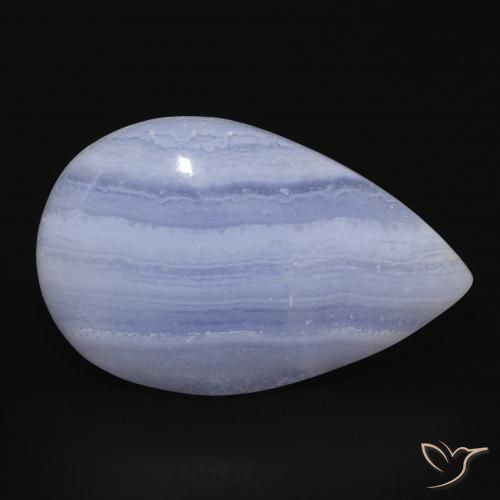 16.29 ct Blue Chalcedony Stone, Natural Chalcedony in Pear Cabochon Shape for Sale