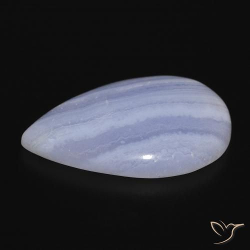 Chalcedony Gemstone in 26.1 x 16.6 mm Size for Sale, Chalcedony Stone in Violet Blue Color