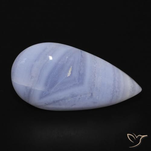 13.03 ct Blue Chalcedony Stone, Natural Chalcedony in Pear Cabochon Shape for Sale