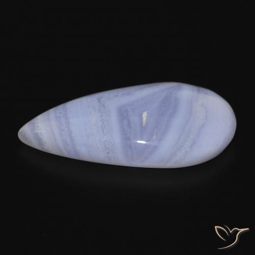 Chalcedony Gemstone in 26 x 13.7 mm Size for Sale, Chalcedony Stone in Light Purplish Blue Color